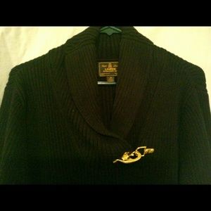 Black Ralph Lauren shawl collared sweater
