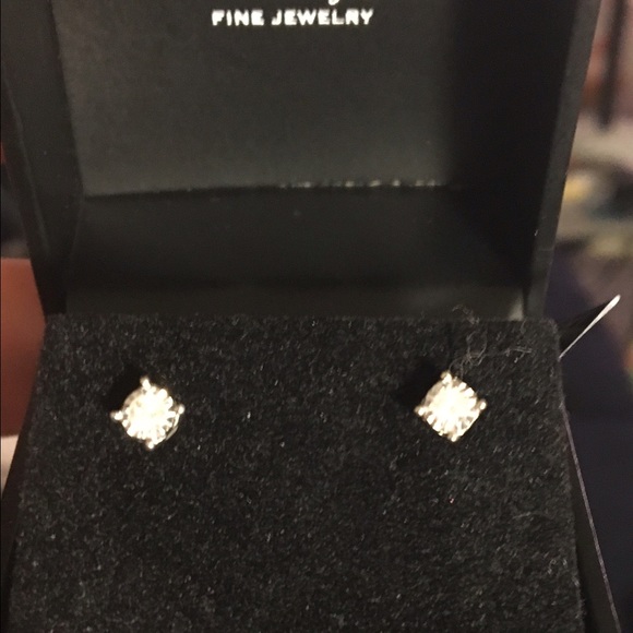 New Diamond Solitaire Earrings 3/8 Carat, 14K