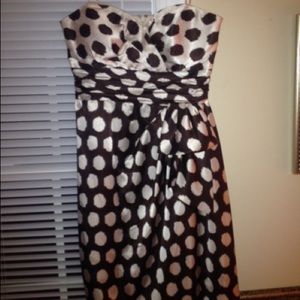 Max and Cleo - cream/brown splotches cocktail dres