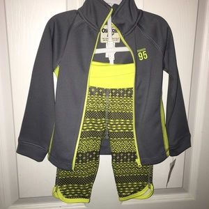 NWT Oshkosh Toddler girl work out suit