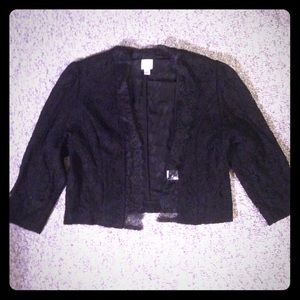 Lauren Conrad Black Crop Lace Blazer
