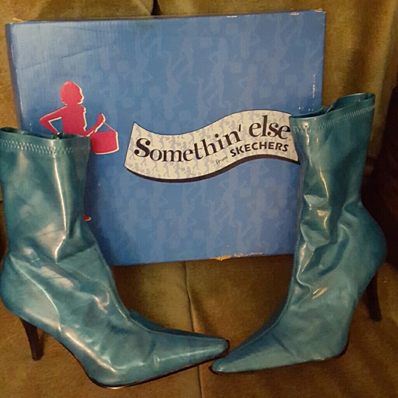 Turquoise ankle boot