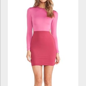 Pink long sleeve bodycon dress