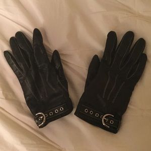 Coach premium black leather gloves