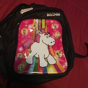 Athletics backpack with baseball players