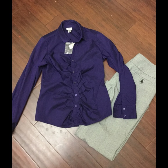 Deep purple long sleeve blouse