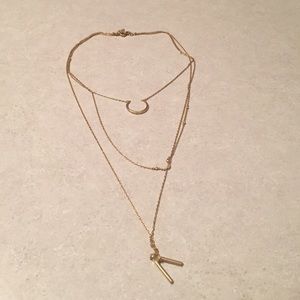 Half Moon 3 layering necklace