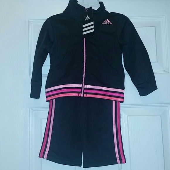 18M Addidas Girls Black/Fusia 2pc set