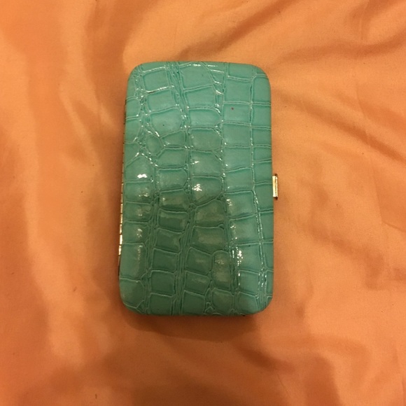 Blue leather wallet