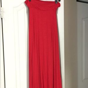 Red maxi skirt