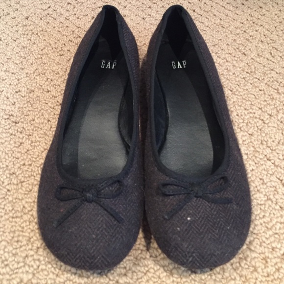 Gap Outlet Herringbone Bow Ballet Flats - Picture 1 of 4