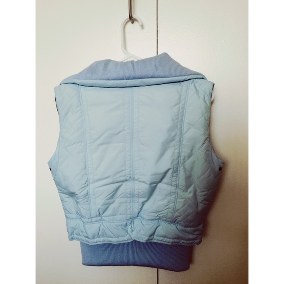 NWOT Solow Baby Blue Hooded Quilted Vest - Picture 4 of 4