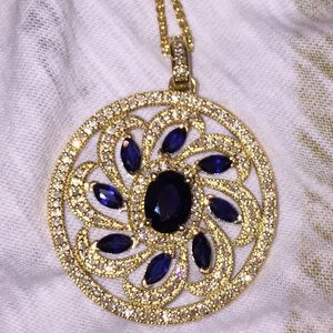 Nordstrom 14K Gold Sapphires, & Diamonds Pendant