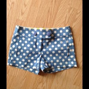 J Crew Blue/white polka dot shorts