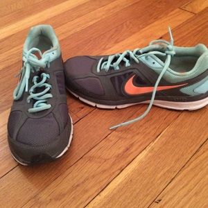 Blue and grey Nike sneakers