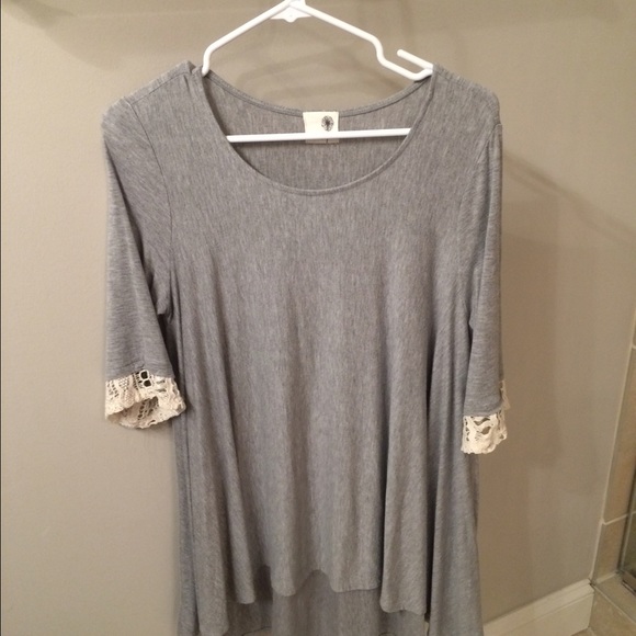 Everleigh from Anthropologie soft grey tunic