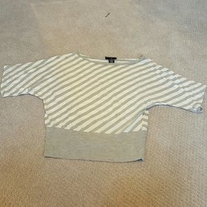 Gray and white top