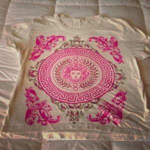 Pink white gold Buddha tee