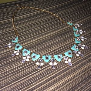Teal and Diamond Statement Necklace