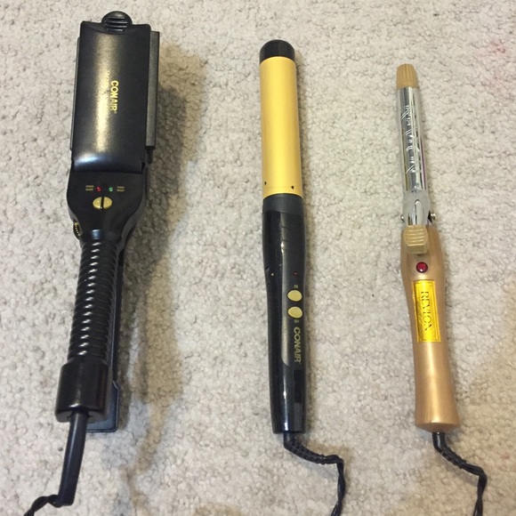 1 straightener & 2 curling irons