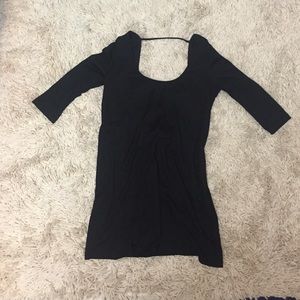 Black, open back tobi dress
