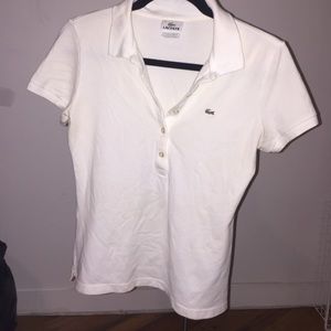 White Lacoste Polo, size small