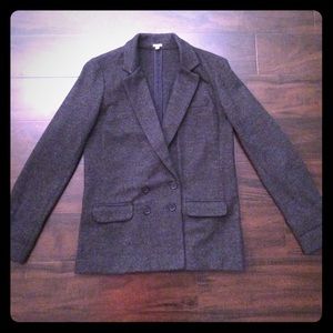 J. Crew Charcoal wool double breasted blazer