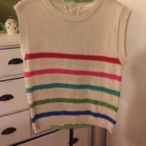 Cute sweater vest, candy colors and stripes.