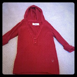 Red hooded America eagle sweater