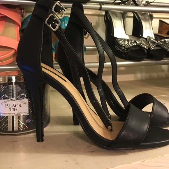 Black strapped heels