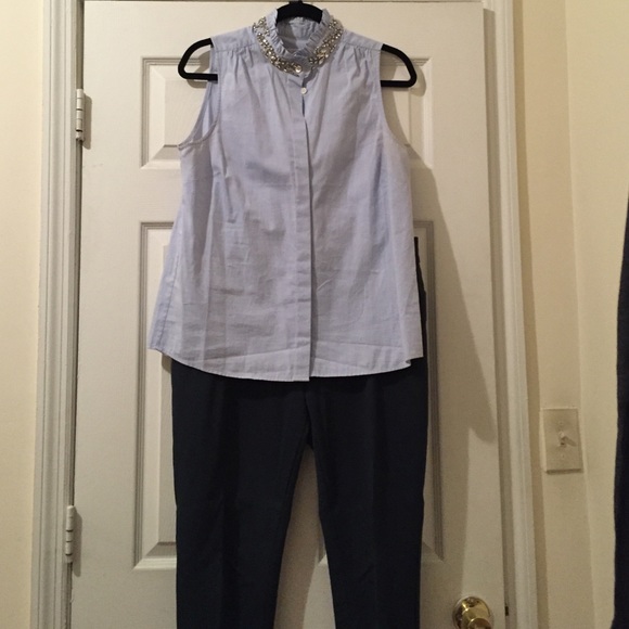 JCrew embellished collar shirt