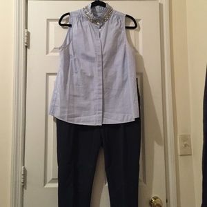 JCrew embellished collar shirt