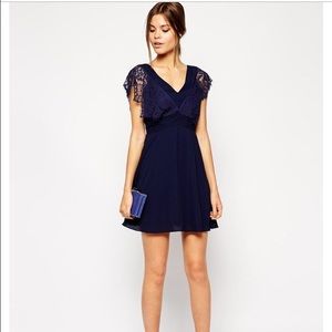 Elise Ryan Lace Skater Dress with Low Back - ASOS