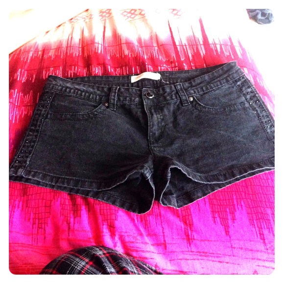 Black jean shorts