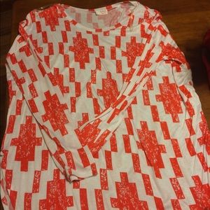 Boutique brand red Aztec tunic top