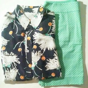 Equipment navy silk floral blouse 🌻