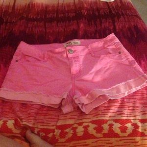 Neon pink shorts