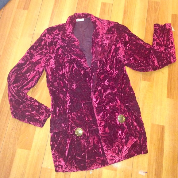 Crushed velvet vintage blazer