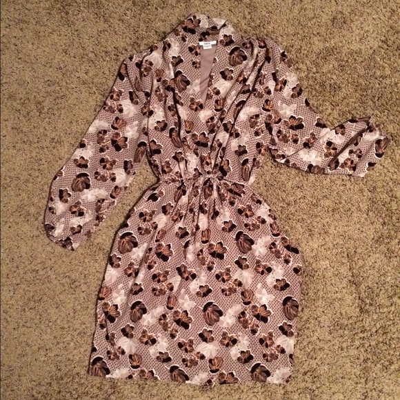 Brown Dress with Florals