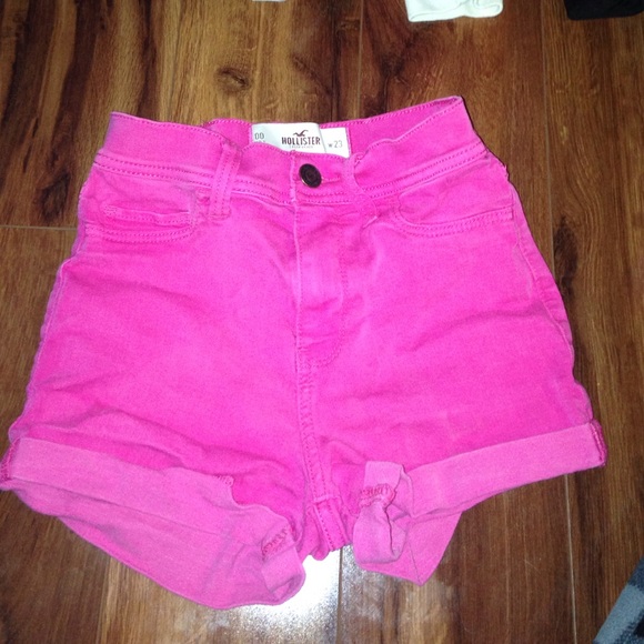 High wasted pink hollister shorts
