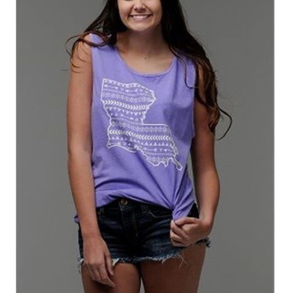 SOLD Purple Louisiana Tribal Tank - Picture 1 of 1