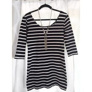 Nautical stripped long line top/bodycon tunic