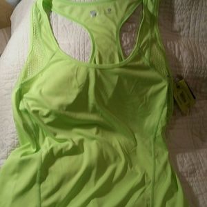 Xersion XL Racer back Workout Top in Neon Green