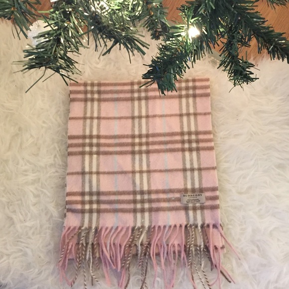 Burberry Classic Check Print Cashmere Scarf -Pink