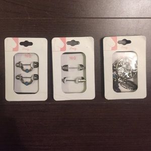 Bundle of three nipple rings