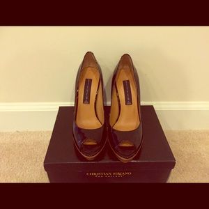 Steven by Steve Madden leather peep pumps