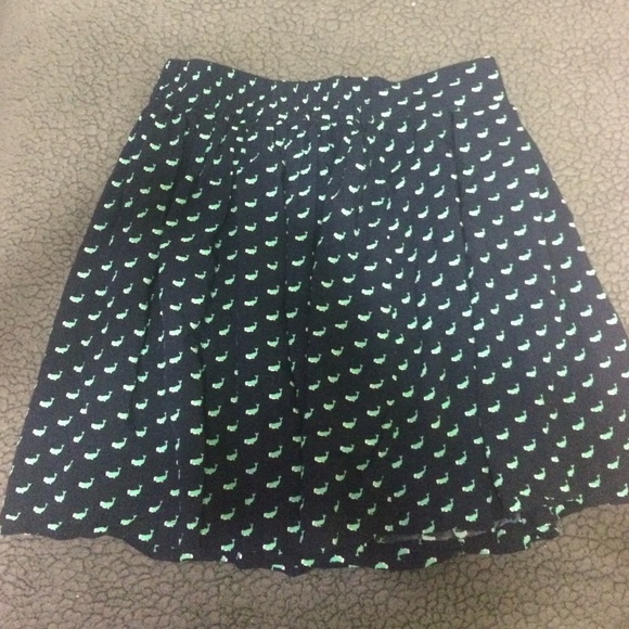 Whale patterned skater skirt