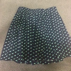 Whale patterned skater skirt