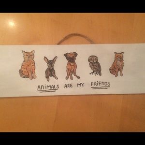 Animals are my friends Brandy Melville sign