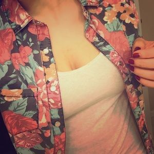Long sleeve floral button up